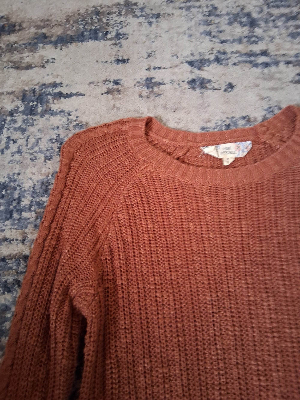 Pink Republic Rust Ribbed Crewneck Sweater - Picture 2 of 5